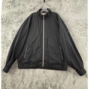 Tommy Bahama Windbreaker Jacket Mens‎ XXL Black Full Zip Pockets Embroidery